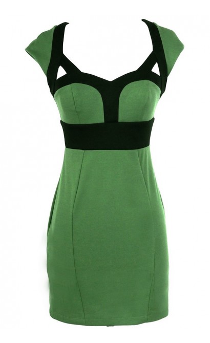 Beyonce Inspired Bodycon Pencil Dress in Green